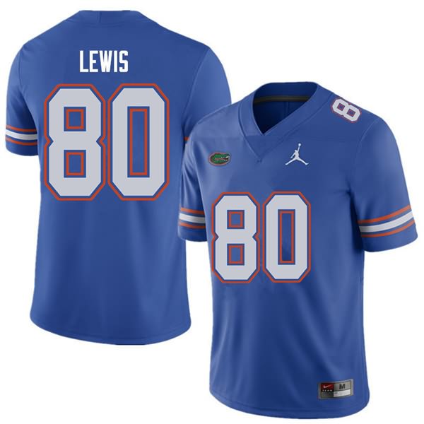 NCAA Florida Gators C'yontai Lewis Men's #80 Jordan Brand Royal Stitched Authentic College Football Jersey DPQ1064RN